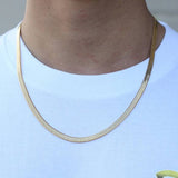 18k Gold Titanium 5mm Herringbone Chain