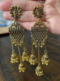 Indian Earrings, Long Hanging Jhumka Earrings, Indian Jewelry