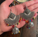 Indian Earrings, Long Hanging Jhumka Earrings, Indian Jewelry