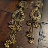 Indian Earrings, Long Hanging Jhumka Earrings, Indian Jewelry