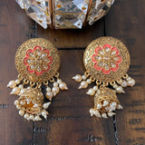 Indian Earrings, Long Hanging Jhumka Earrings, Indian Jewelry