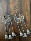 Indian Earrings, Long Hanging Jhumka Earrings, Indian Jewelry