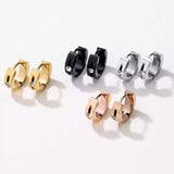 Titanium Black Snap Back Hoop Earring Pair, Hypoallergenic