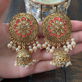 Indian Earrings, Long Hanging Jhumka Earrings, Indian Jewelry