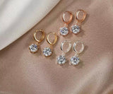 Rose Gold Snap Back Hoop Earring Pair, Hypoallergenic, Minimalist