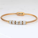 24k Rose Gold Titanium Magnetic Bracelet Bangle, Gold Bangles
