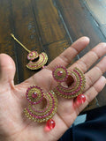 Indian Earrings, Tikka and Earrings Set, Indian Jewelry