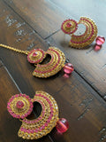 Indian Earrings, Tikka and Earrings Set, Indian Jewelry
