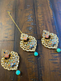 Indian Earrings, Tikka and Earrings Set, Indian Jewelry