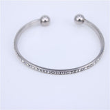 Silver Titanium Open Cuff Bracelet Bangle, Silver Bangles, Women Bracelet
