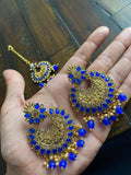 Indian Earrings, Tikka and Earrings Set, Indian Jewelry
