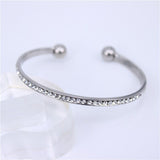 Silver Titanium Open Cuff Bracelet Bangle, Silver Bangles, Women Bracelet