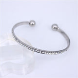 Silver Titanium Open Cuff Bracelet Bangle, Silver Bangles, Women Bracelet